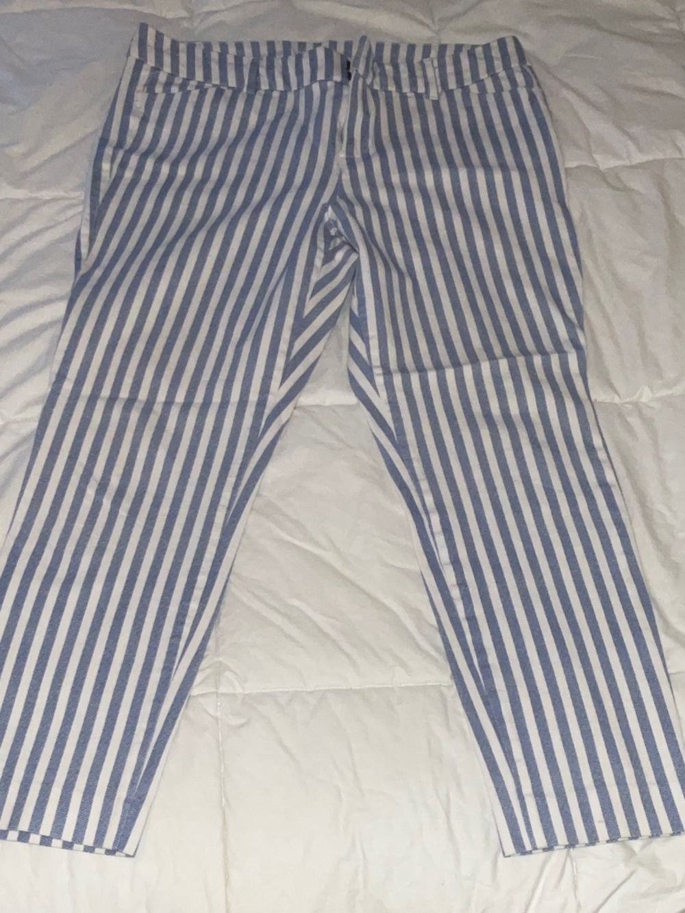 Old Navy Blue & White Vertical Stripe Skinny Pants